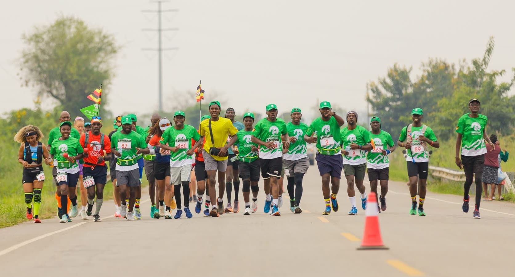 Runners on the Rwenzori Marathon route